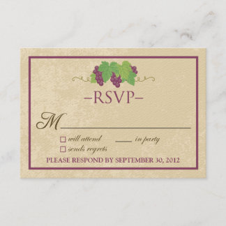Cartão de RSVP de Vinhedo (Design de Pergaminho)
