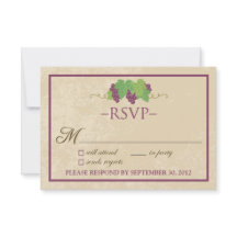 Cartão de RSVP de Vinhedo (Design de Pergaminho)