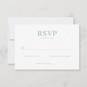 Cartão de RSVP Elegante de Hortelã