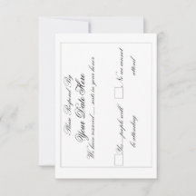 Cartão de RSVP Elegante e Longo