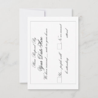 Cartão de RSVP Elegante e Longo