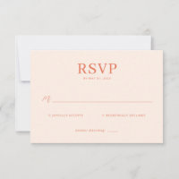 Cartão de RSVP Elegante Pêssego