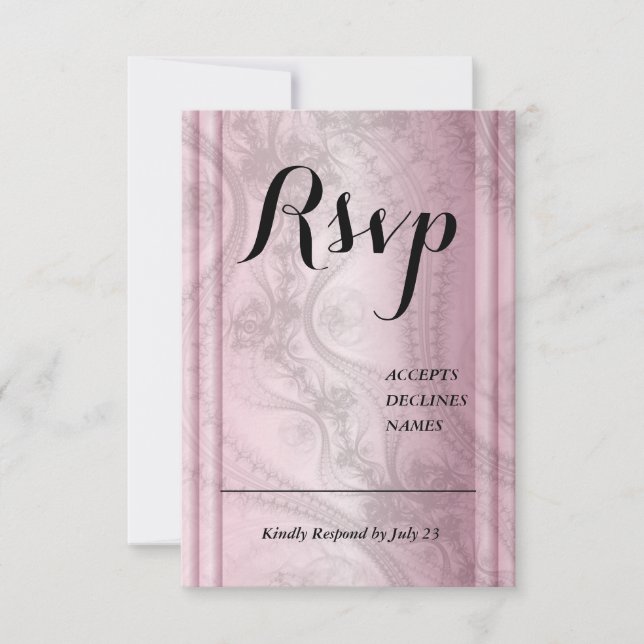 Cartão de RSVP em Rosa Dourado (Frente)