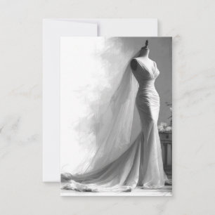 Cartão de RSVP Esboço Romântico – Casamento Elegan