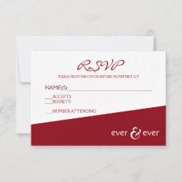 Cartão de RSVP Ever & Ever Burgundy Angle