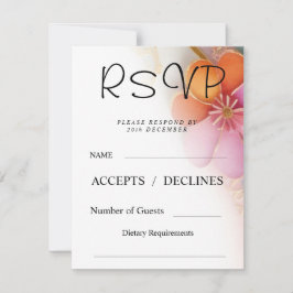Cartão de RSVP Floral Colorido Ousado