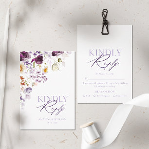Cartão de RSVP Floral Elegante
