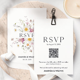 Cartão de RSVP Floral Elegante para Casamentos