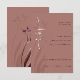 Cartão de RSVP Floral em Aquarela Selvagem e Manch