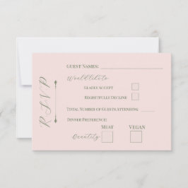 Cartão de RSVP Floral Pastel Rosa Pálido
