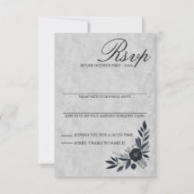Cartão de RSVP Floral Preto Mal-humorado