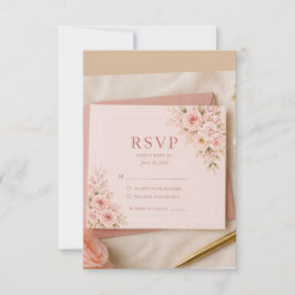 Cartão de RSVP Floral Rosa Desmaiado, Resposta de