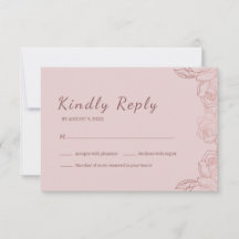 Cartão de RSVP Floral Rosa Mauve Elegante