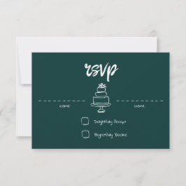 Cartão de RSVP Gem & Pen Azure