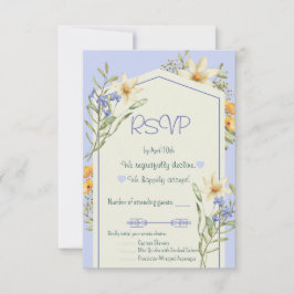 Cartão de RSVP Geométrico de Flores Silvestres Lil