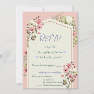 Cartão de RSVP Geométrico de Flores Silvestres Ros