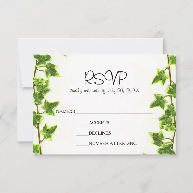 Cartão de RSVP - Green Ivy (Frente)