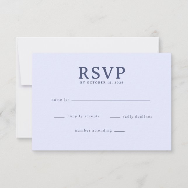Cartão de RSVP Lavanda Elegante (Frente)