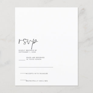 Cartão de RSVP Manuscrito Moderno