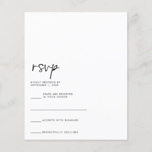 Cartão de RSVP Manuscrito Moderno
