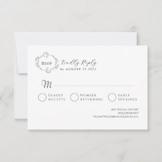 Cartão de RSVP Minimalista Elegante