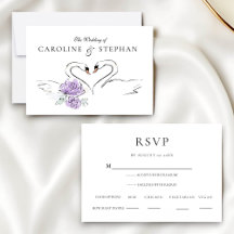 Cartão de RSVP Minimalista Moderna com Opções de R