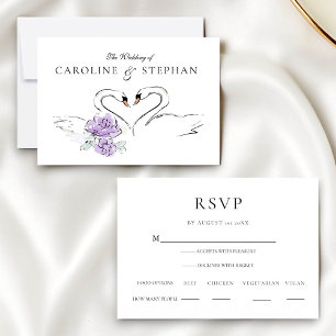 Cartão de RSVP Minimalista Moderna com Opções de R