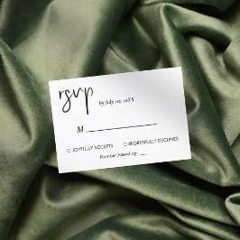 Cartão de RSVP minimalista moderno e elegante