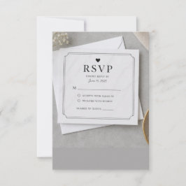 Cartão de RSVP Minimalista Moderno, Resposta de Ca