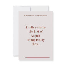 Cartão de RSVP Moderno em Negrito