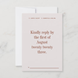 Cartão de RSVP Moderno em Negrito