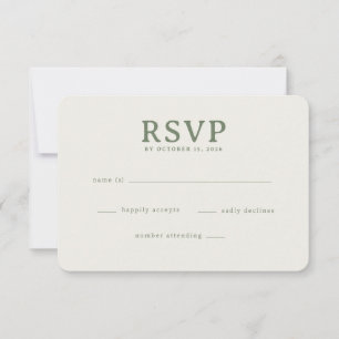 Cartão de RSVP Oliva Elegante