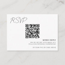 Cartão de RSVP Online com Código QR para Inserção 