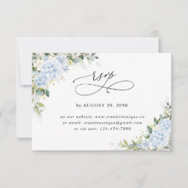 Cartão de RSVP Online de Casamento com Floral de H
