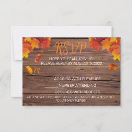 Cartão de RSVP para Cair de Amor