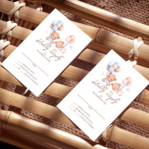 Cartão de RSVP para Chás de Bebê de Gêmeos Menino 