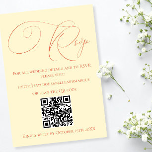 Cartão de RSVP para Site de Casamento com Tons de