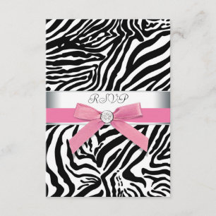 Cartão de RSVP Pink Zebra