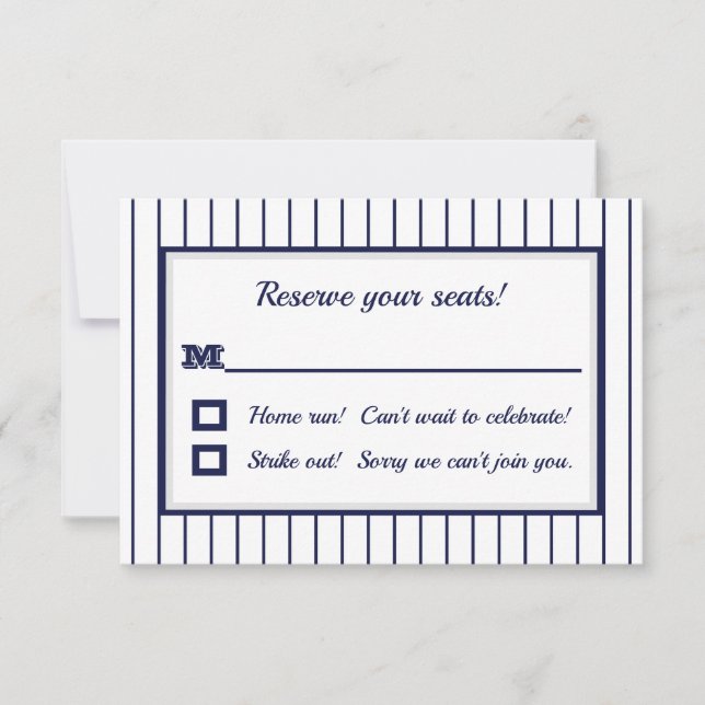 Cartão de RSVP Pinstripe New York (Frente)