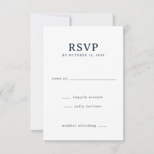 Cartão de RSVP Preto Elegante