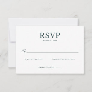 Cartão de RSVP Preto Elegante