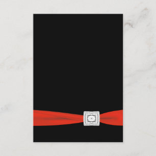 Cartão de RSVP Preto Vermelho