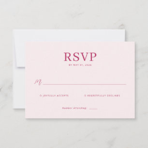 Cartão de RSVP Rosa Elegante