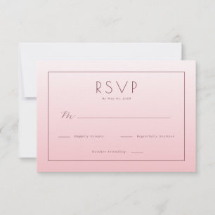 Cartão de RSVP Rosa Elegante