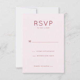 Cartão de RSVP Rosa Elegante