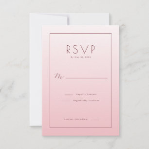 Cartão de RSVP Rosa Elegante
