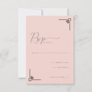 Cartão de RSVP Rosa Elegante