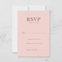 Cartão de RSVP Rosa Elegante