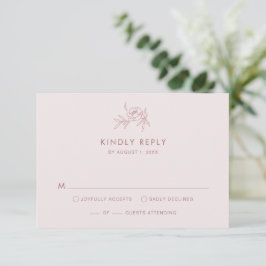 Cartão de RSVP Rosa Floral