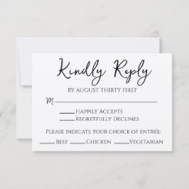 Cartão de RSVP Rústico Boho com Fonte Manuscrita